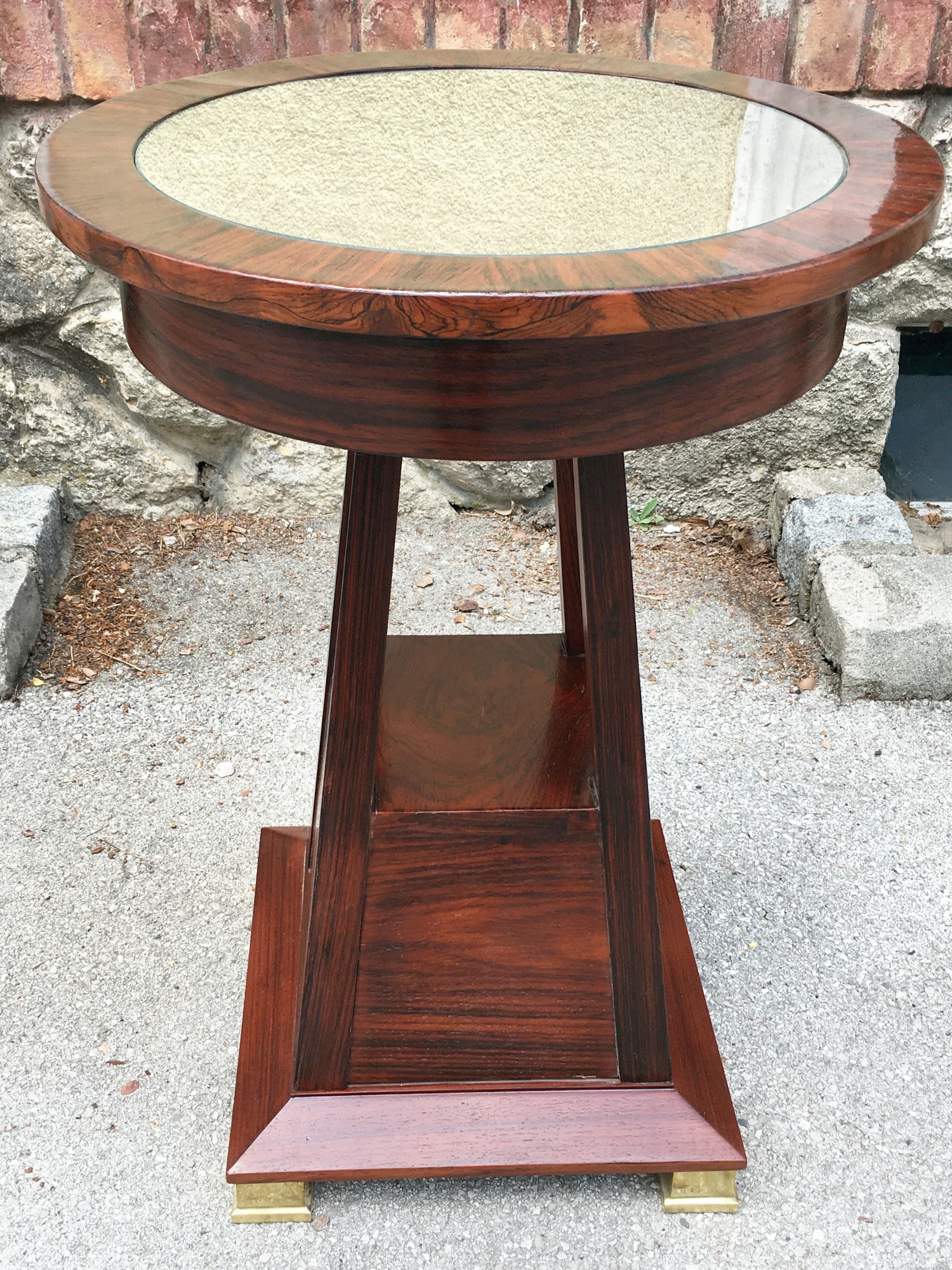 Beistelltisch Jugendstil Tisch antik Blumentisch Palisander Glasplatte restauriert