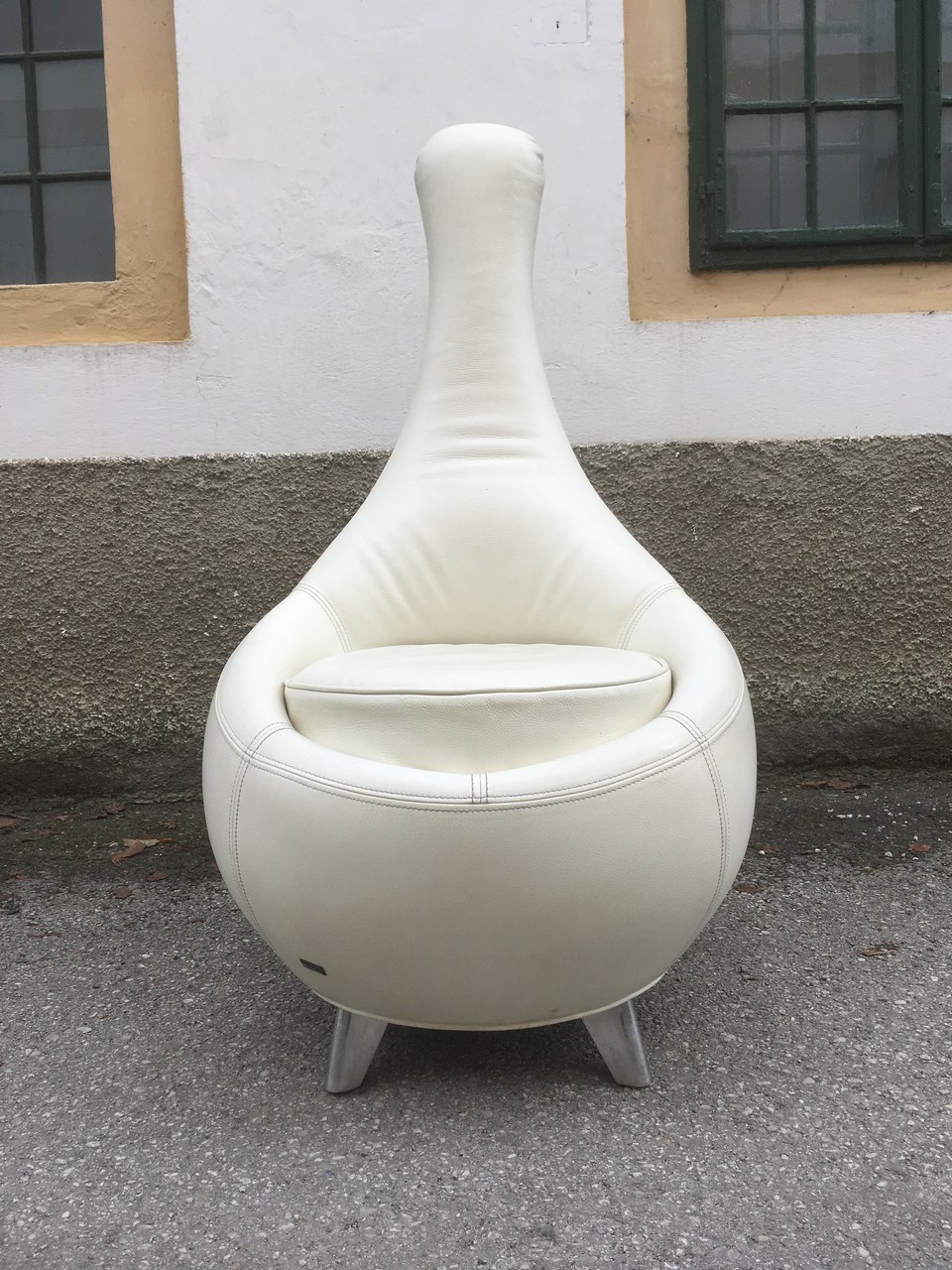 Bretz Stuhl Jeannie Leder weiß creme