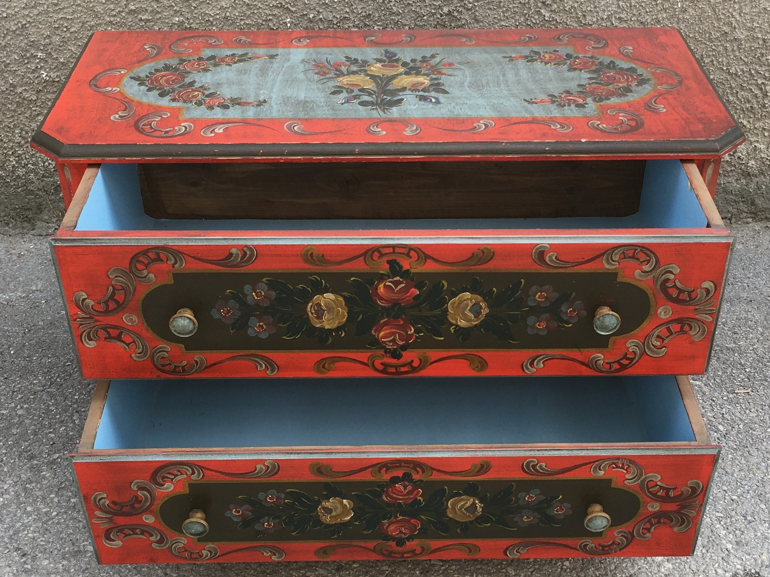 Kommode Ladenkommode Bauernkommode bemalt Bauernmalerei