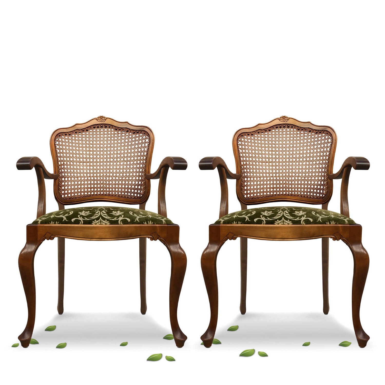 Armlehnstuhl Barockstil Geflecht Sessel Vintage Stuhl (1/2) Armlehnstuhl Barockstil Geflecht Sessel Vintage Stuhl