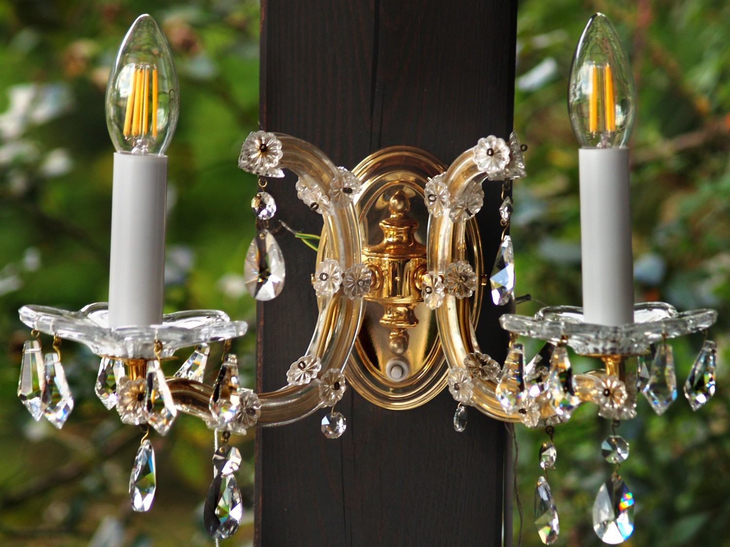 Wandlampe Bleikristall neuwertig Maria Theresia Bleikristall Orion Wien
