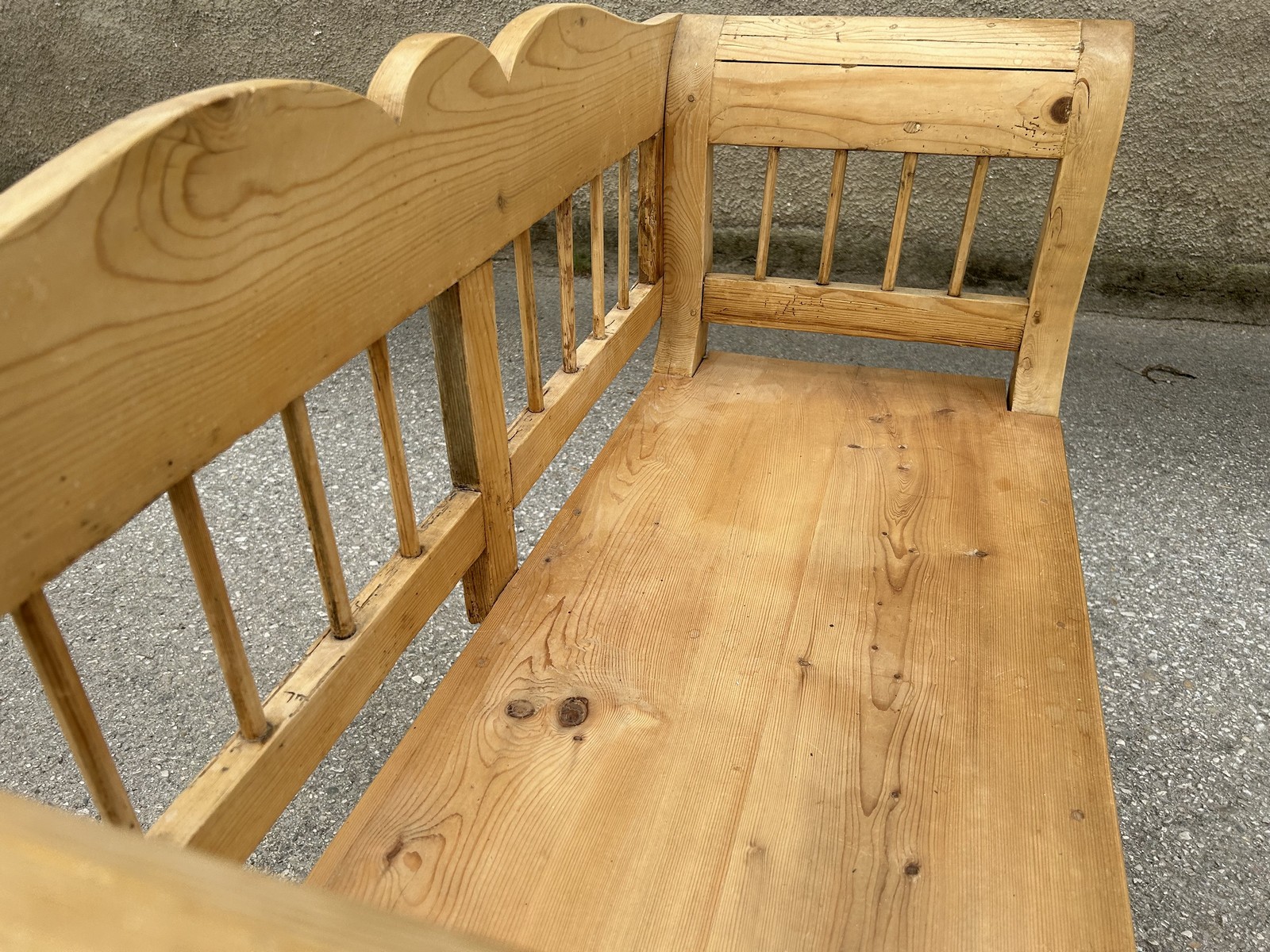 Truhenbank antik restauriert Küchensitzbank