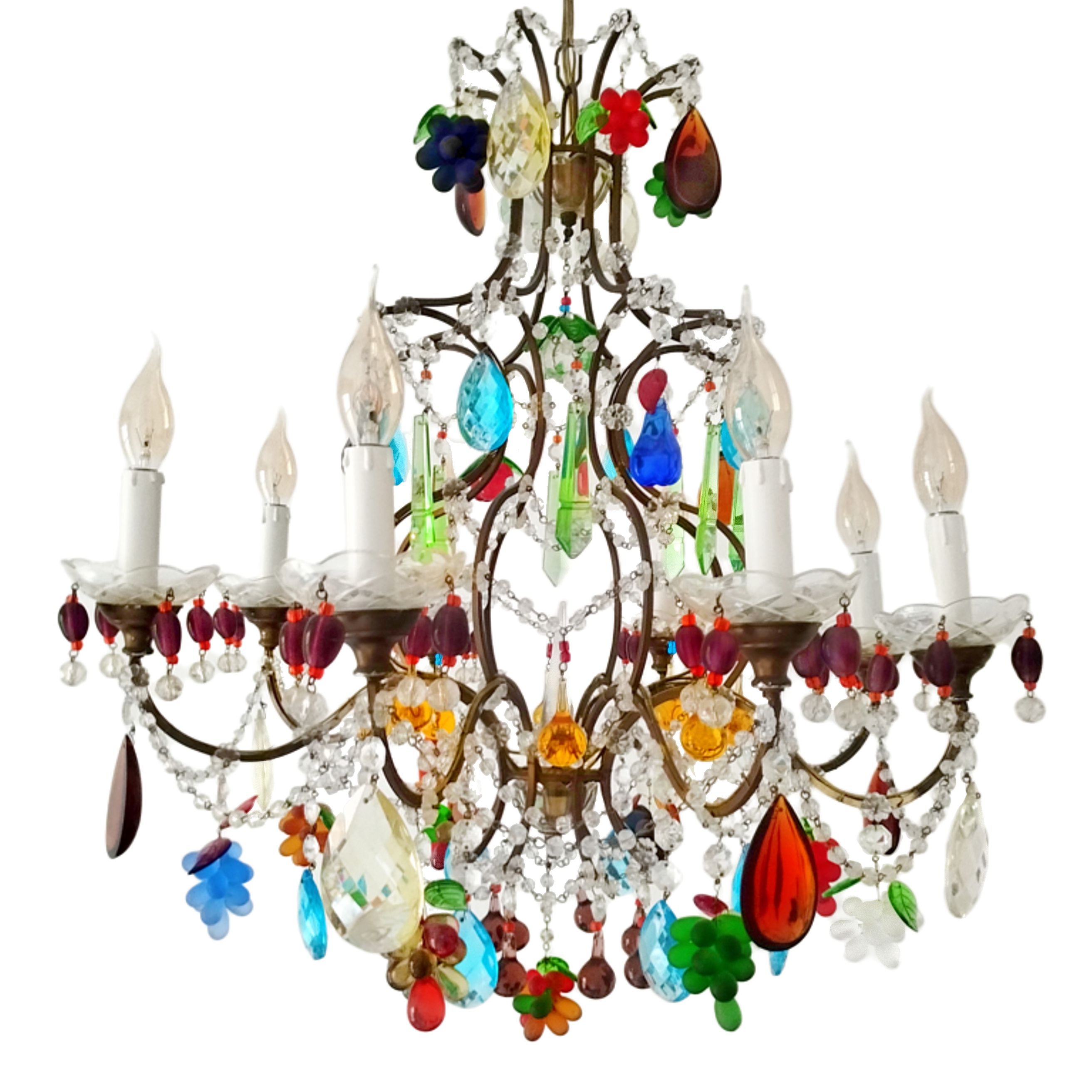 Antiker Murano Glas Kronleuchter Italienisches Florentiner Design antique chandelier murano venice 1820 1880 1790 Vintage Home buy online
