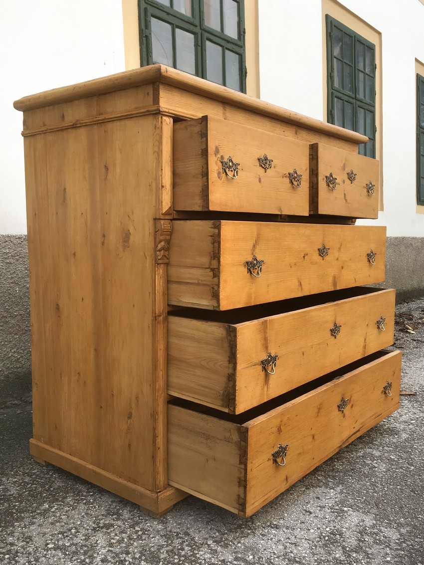 Kommode antik groß Naturholz Laden