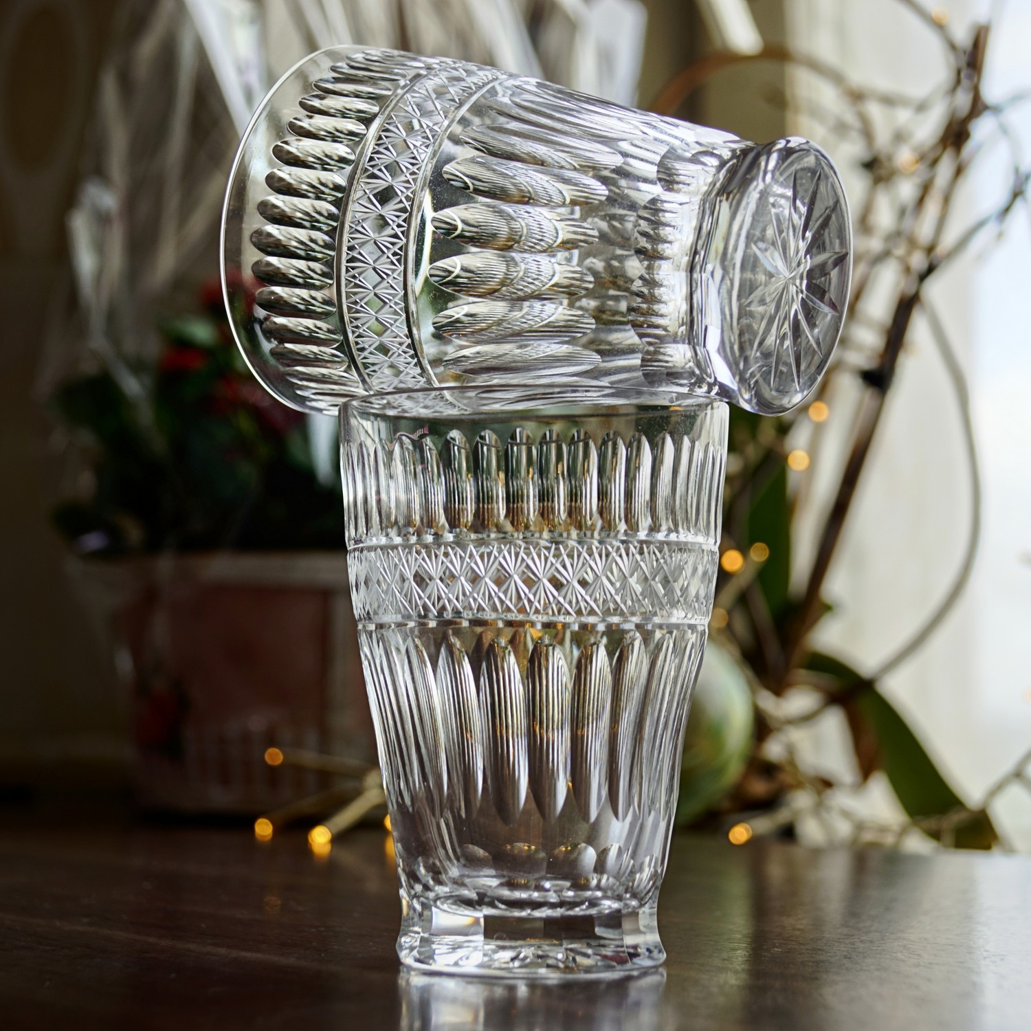 Bleikristall Wassergläser neuwertig Vintage Midcentury geschliffen