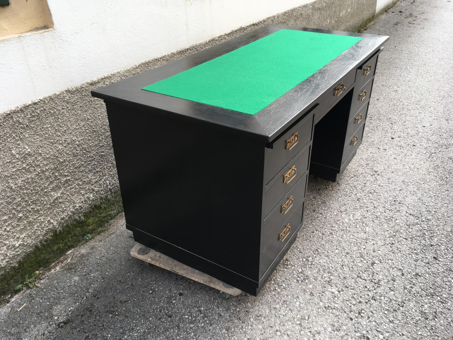 Schreibtisch Jugendstil antik schwarz restauriert 1920