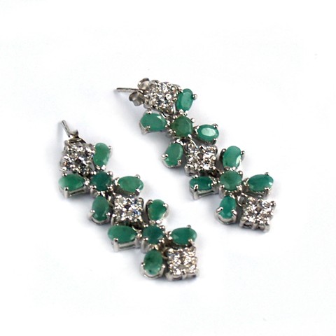 Ohrstecker Smaragd Silber