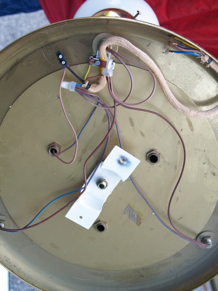 Jugendstil-Design Lampe Messing Glas