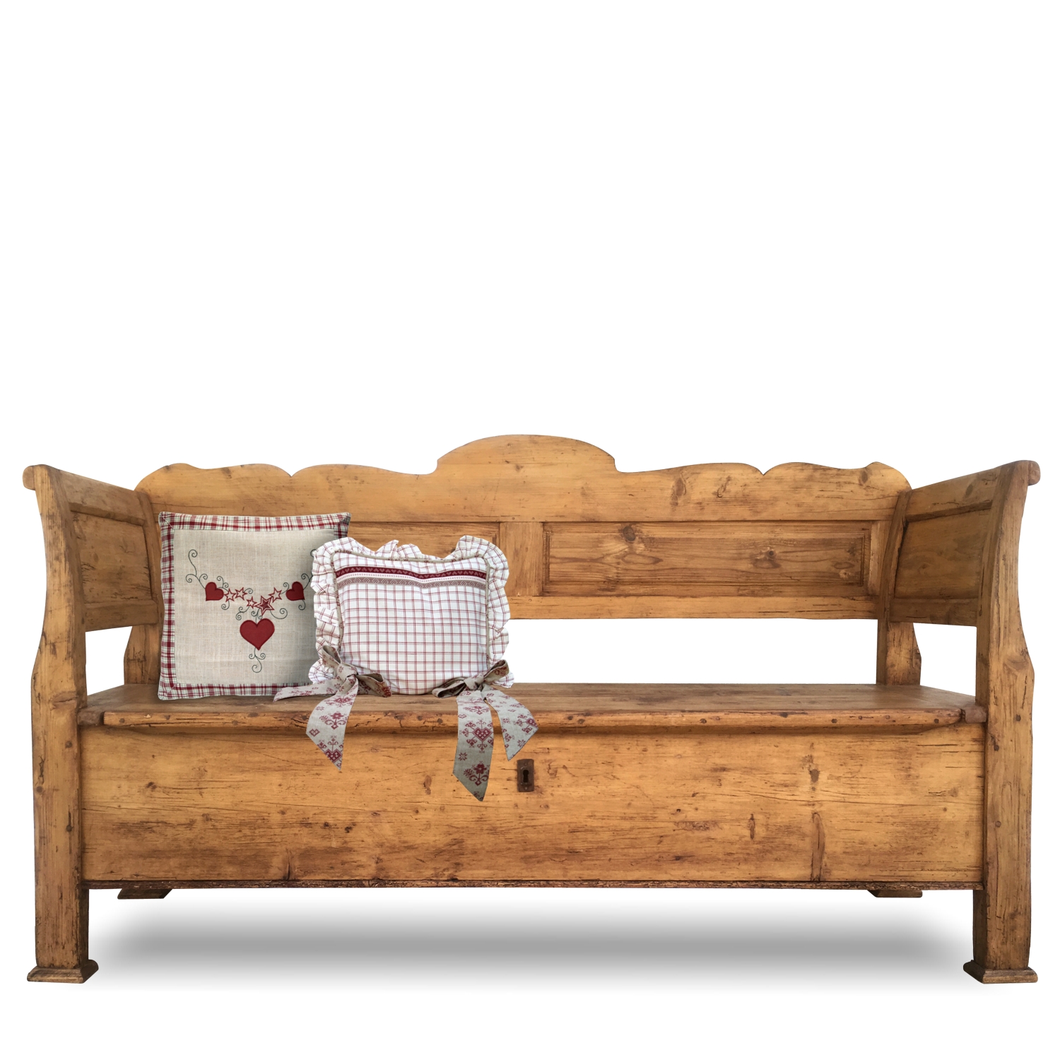 Truhenbank Küchenbank mit Truhe antik Sitzbank Landhausstil Küchensitzbank antik Vollholz