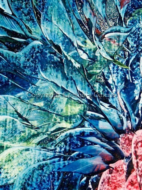 Ölbild ÖL auf Leinen Blumen aussagekräftige Malerei signiert Stilleben abstrakt