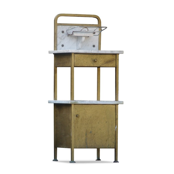 antiker Waschtisch Messing Jugendstil Kommode Messing Schrank