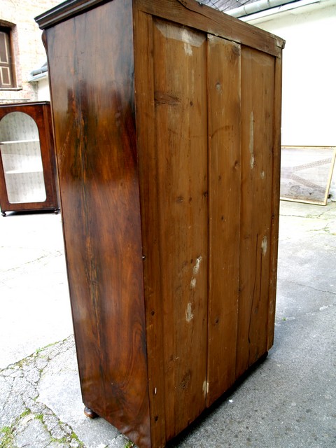 Schrank antik Biedermeier Vitrine Vollholz Geschirrschrank 