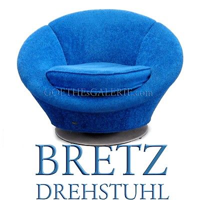 BRETZ Drehstuhl DESIGNrarität UFO POOL Stuhl Designermöbel Sessel blau neuwertig Bretz Drehstuhl blau Pool Ufo Sessel