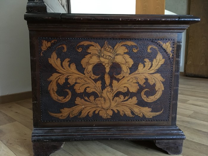 Truhenbank antik Vollholz Sitztruhenbank Möbel Antiquität