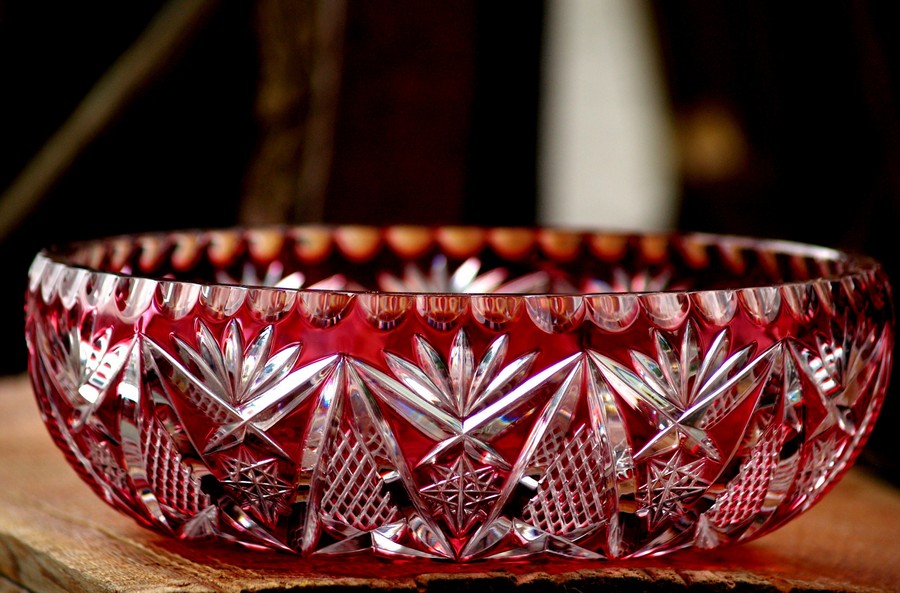 Bleikristall Rubinrot groß Schüssel