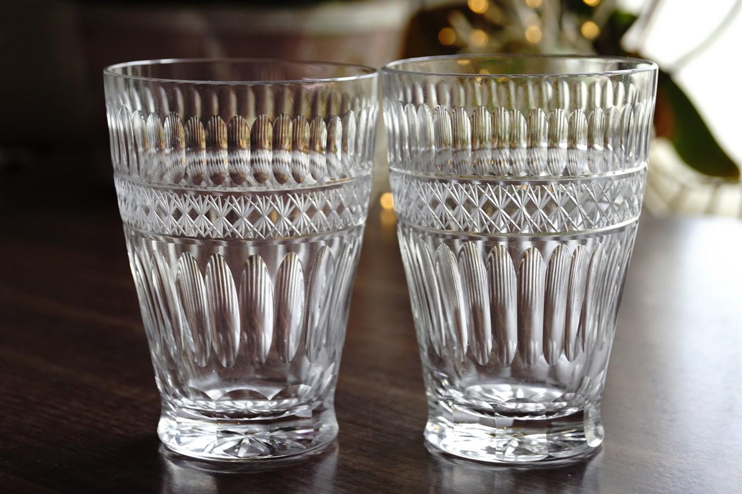 Bleikristall Wassergläser neuwertig Vintage Midcentury geschliffen