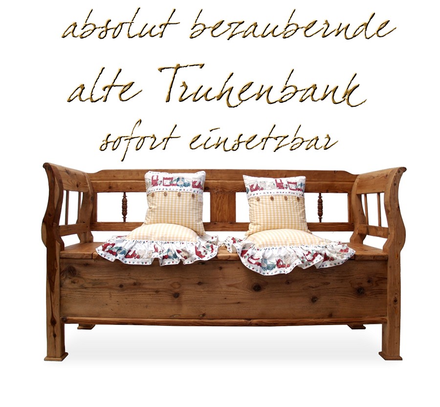 Truhe alte Sitztruhe Küchenbank Sitzbank Landhausstil Truhenbank antike Sitztruhe