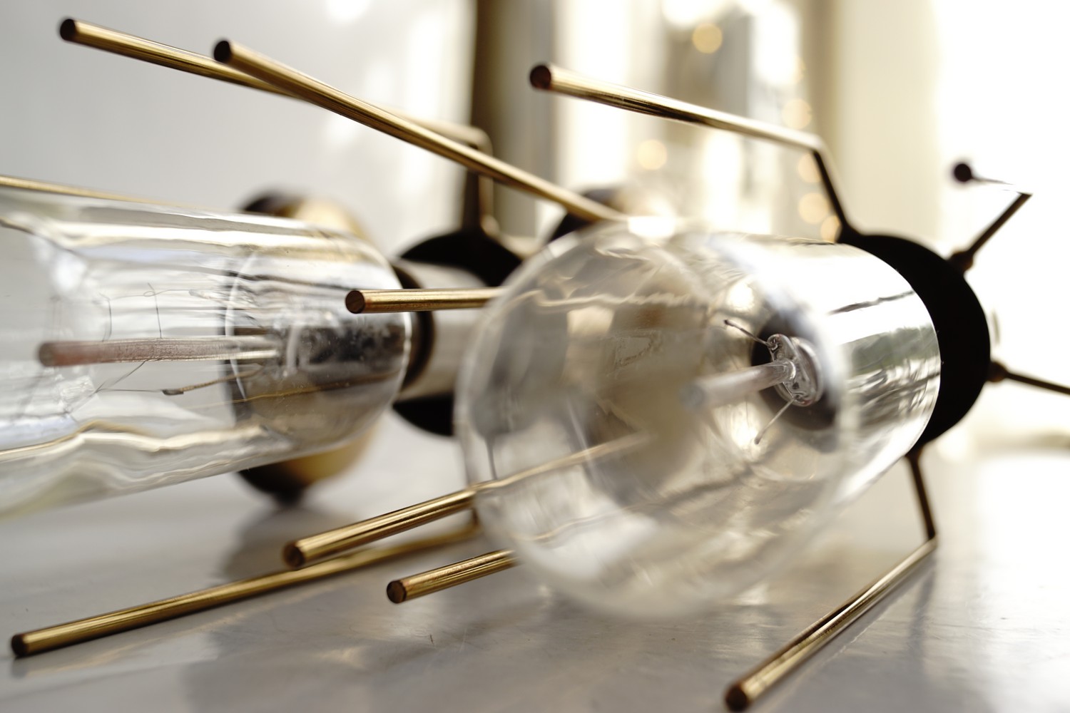 Wandlampen Midcentury Messing Industrialdesign Retro Edisonbirne 60er- 70er-Jahre