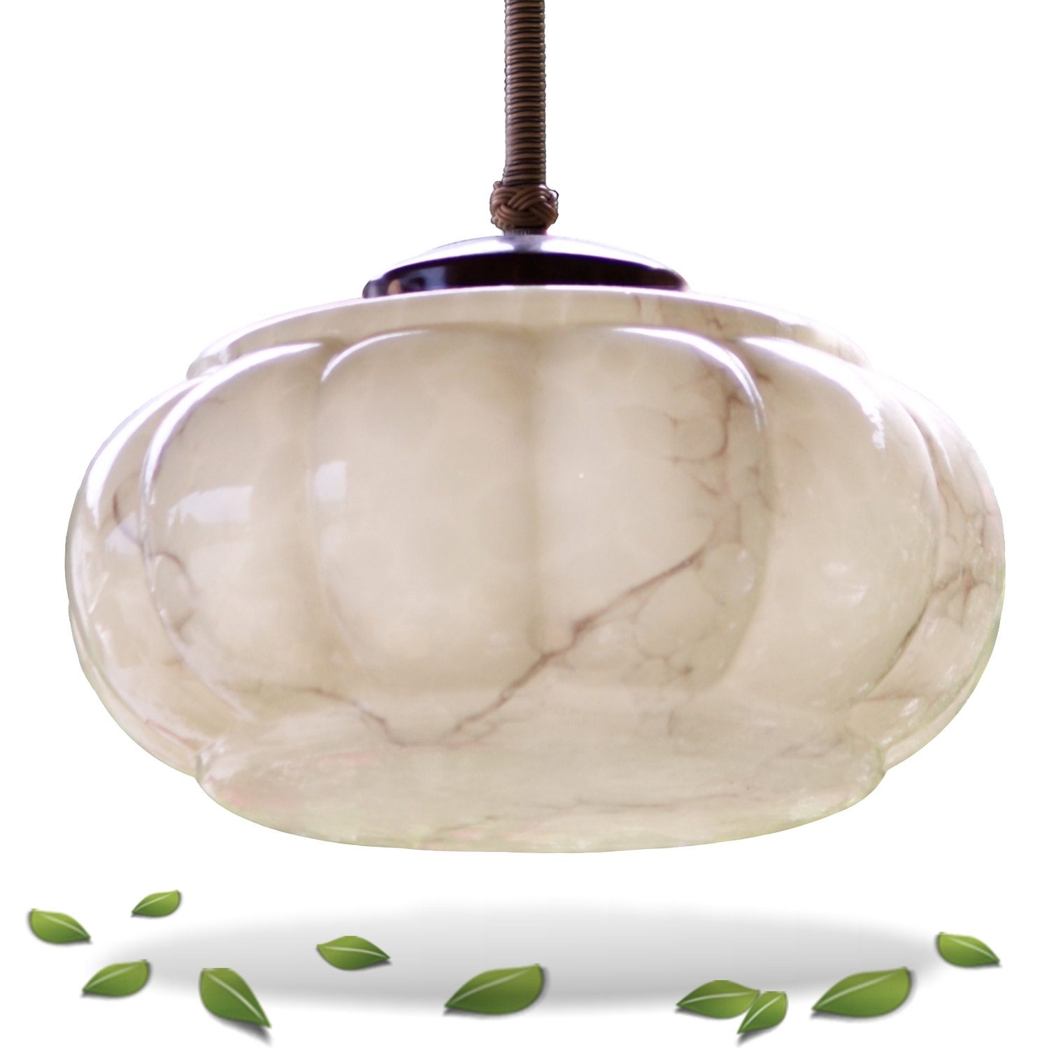 Lampe Artdeco Vintage Luster creme marmoriert antik