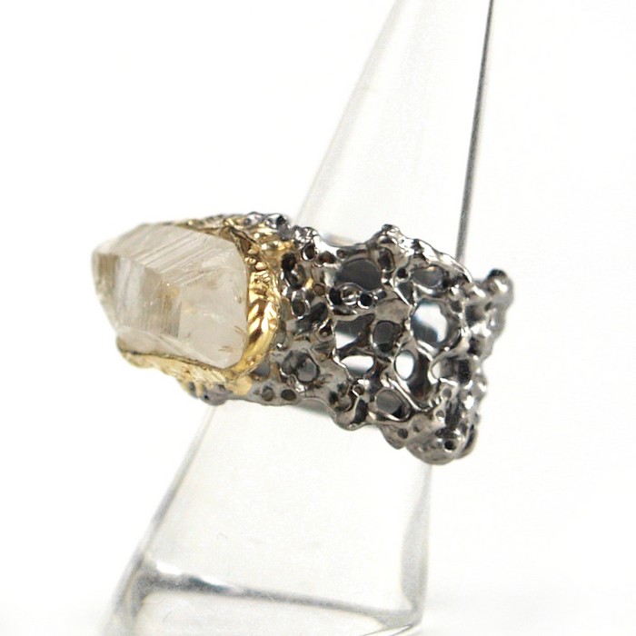 Ring 925 Silber Quarz Äste Handarbeit