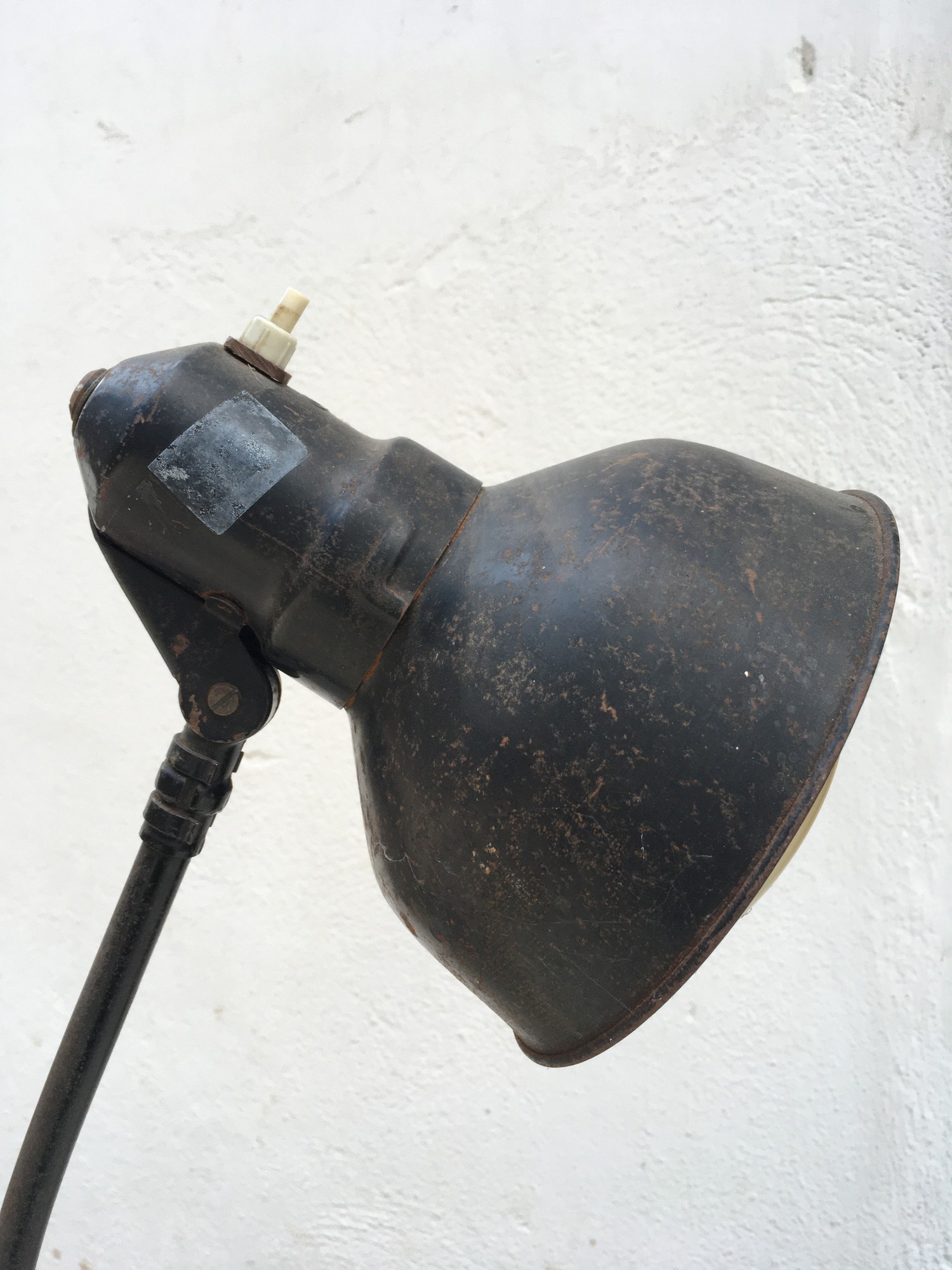 Original Vintage Tischlampe Metall schwarz verstellbar