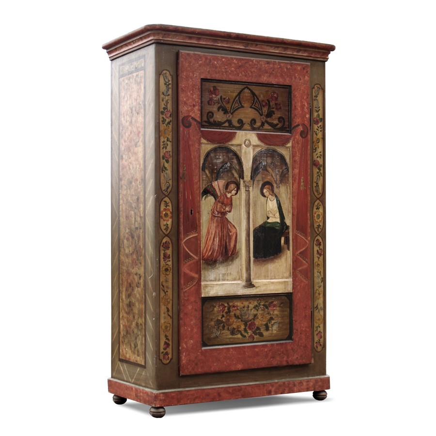 antiker Bauernschrank Landhaus Schrank bemalt Dielenschrank Dielenschrank antiker Bauernschrank bemalt