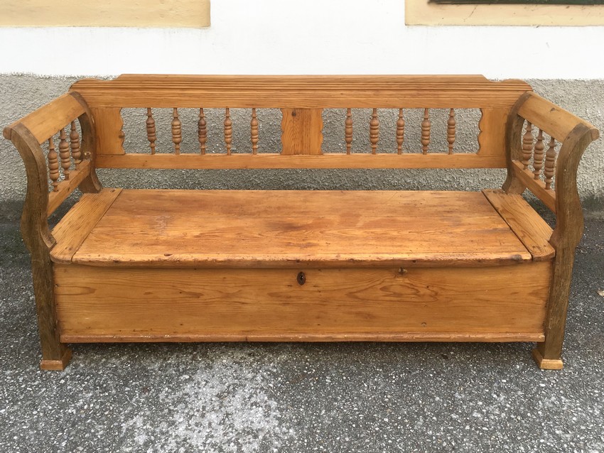 Küchenbank Sitzbank Vintage antike Vollholz Küchensitzbank 1840 truhenbank restauriert