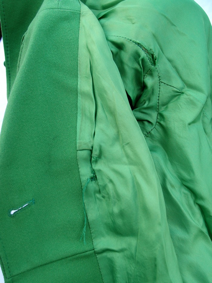 Retro Stoff Mantel grün
