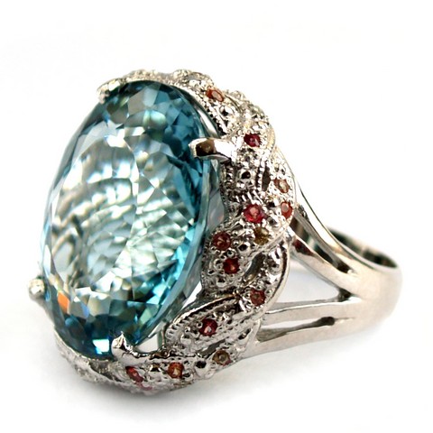Blautopas Ring 925 Silber