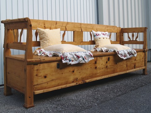antike Truhenbank Shabby Chic
