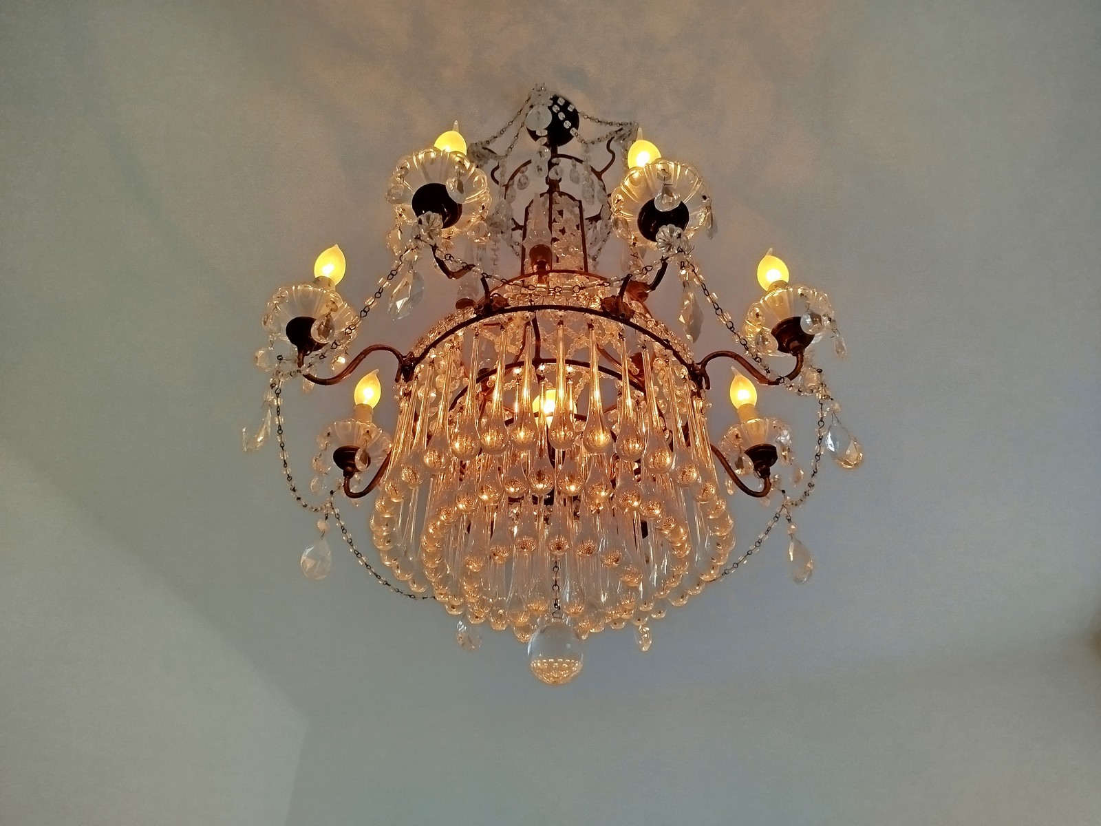 Neoklassizistischer Kronleuchter Kristall Murano Glas Antik Neoklassizistischer Kronleuchter Kristall Murano Glas Antik