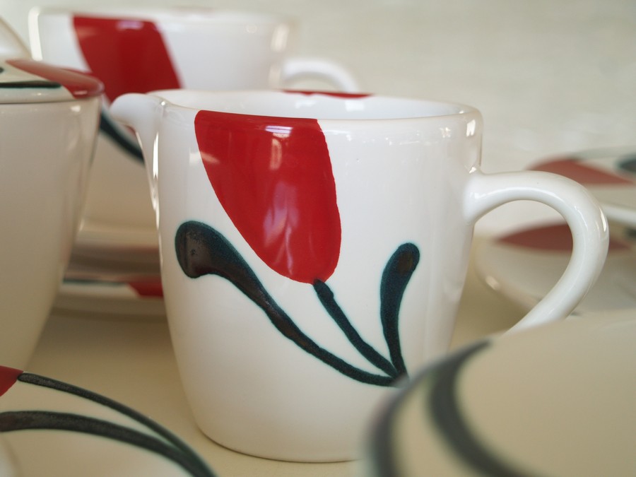 Gmundner Keramik SET Emotion Gourmet rot Aktion Sahnegießer