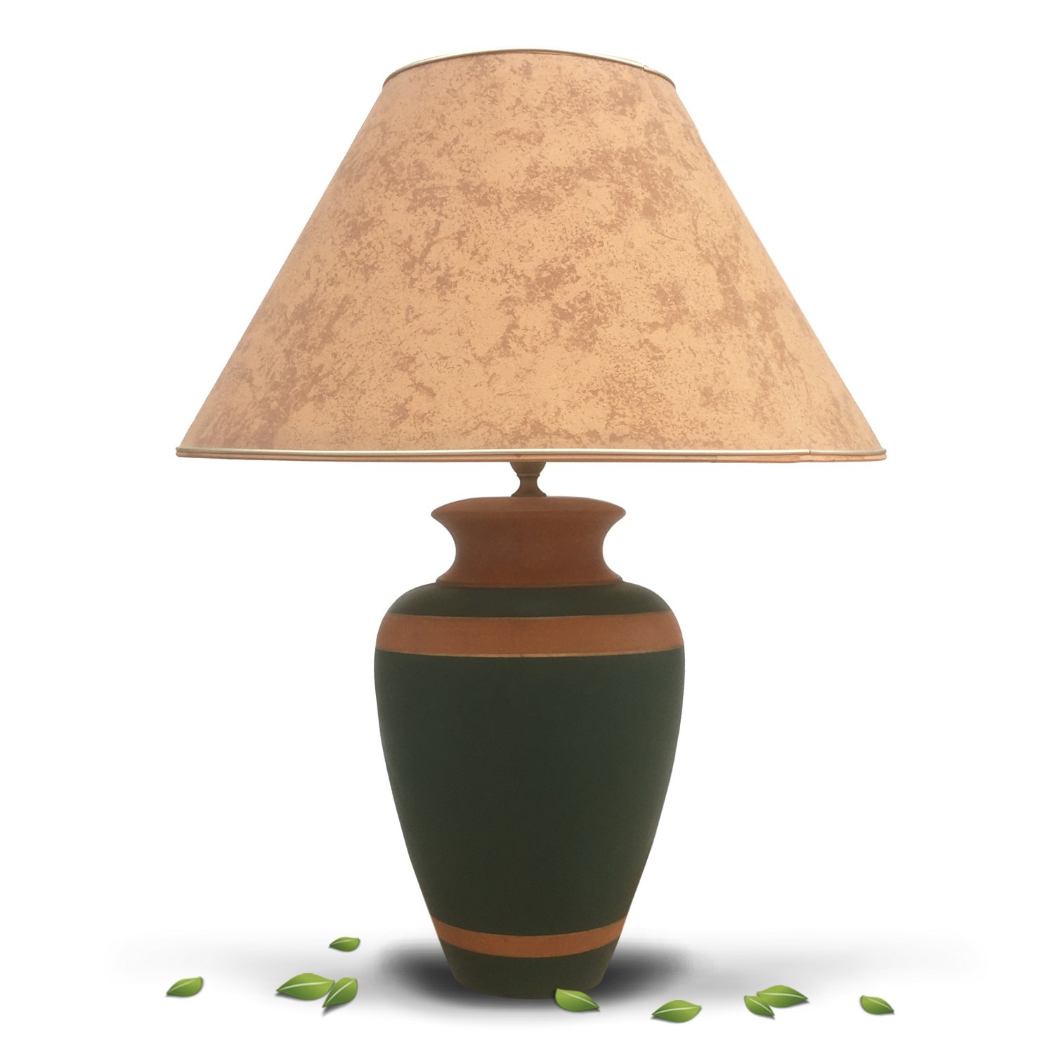 Tischlampe braun schwarz Keramik Afrika Design Konsolenlampe vincent cadeaux