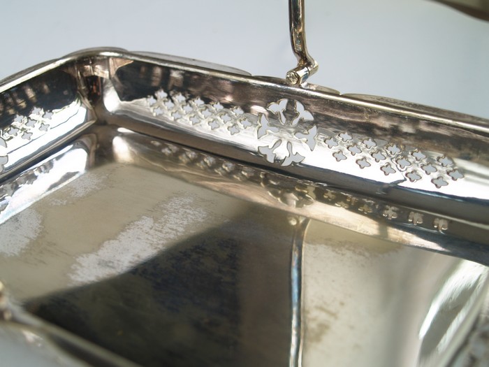 Servierschale versilbert Obstschale versilbert Anrichteplatte Dessert antik Tortenplatte 800 Vintage