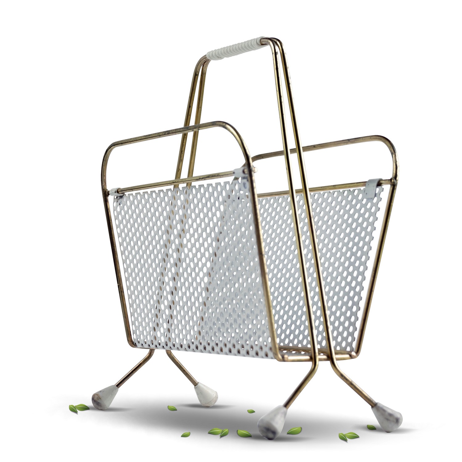 Serviettenhalter Vintage Retro Zeitungshalter Briefhalter original creme gold Metall Serviettenhalter Vintage Retro Zeitungshalter Briefhalter original creme gold Metall