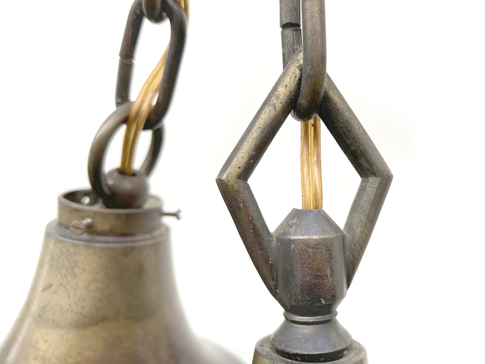 Art Deco Luster Kronleuchter Glasschirme antik