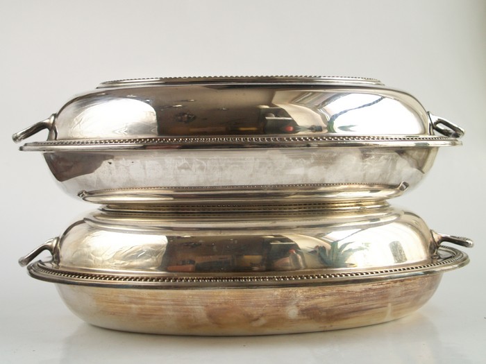 Servierplatte versilbert Warmhalteglocke Chafing Deckel Vintage