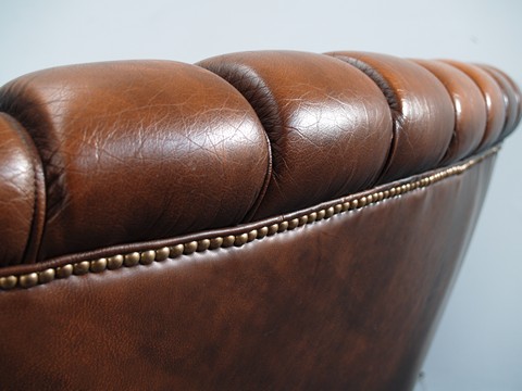 Chestefield Sofa Leder braun