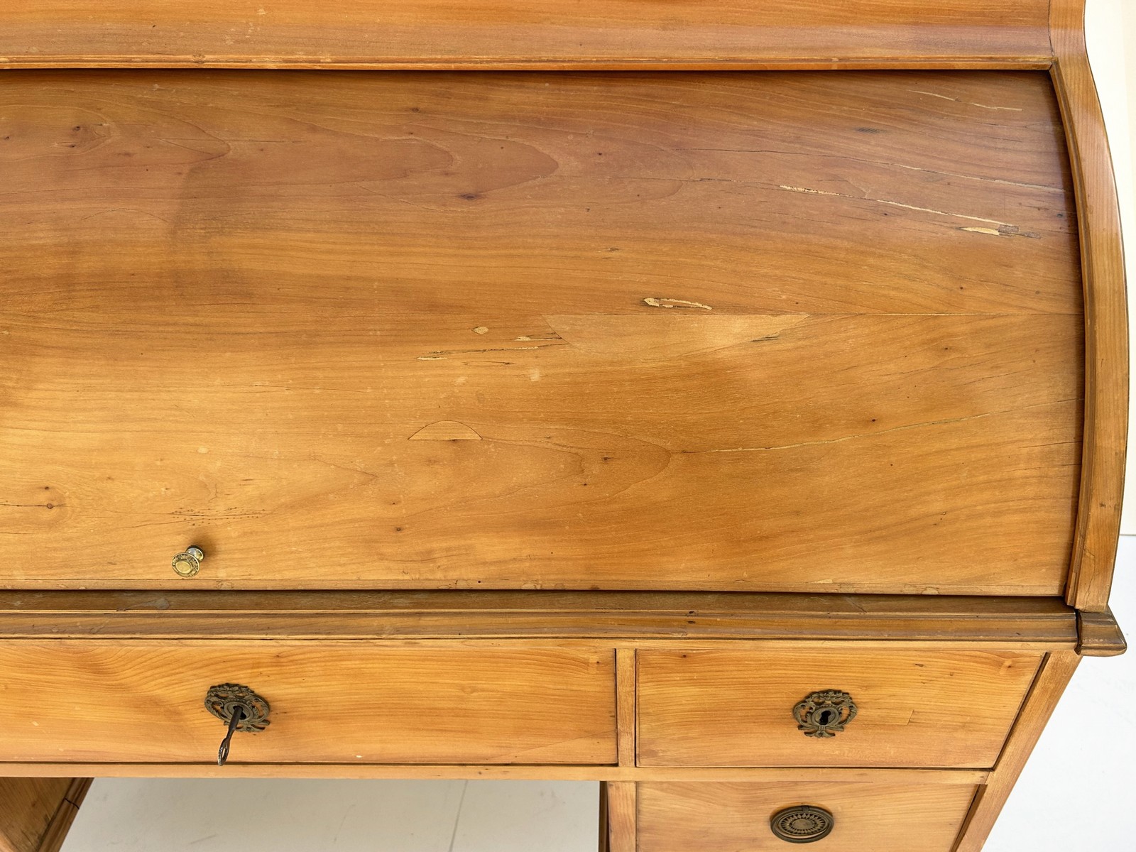 Schreibtisch antik Zylinderbureau Klassizismus Rollladenschrank