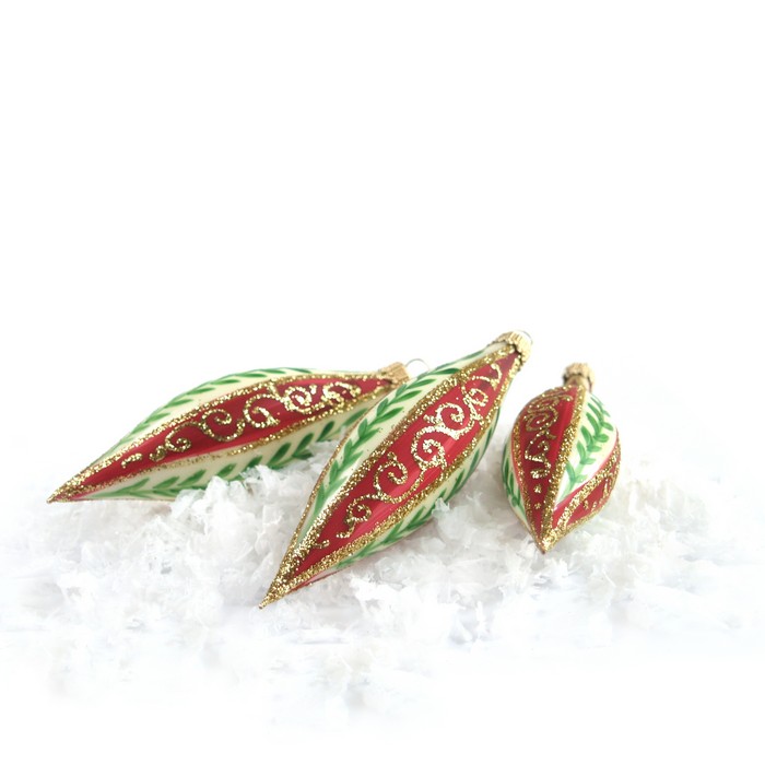 Christbaumschmuck Zapfen Olive Glas