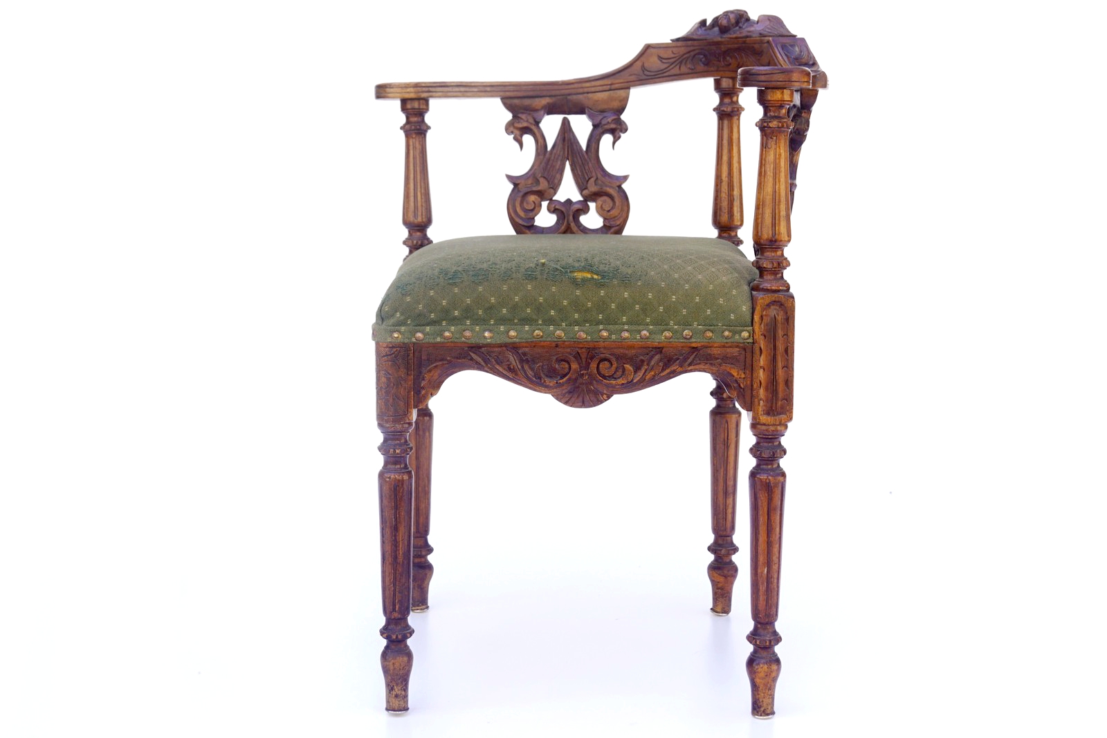 Antiker Eckstuhl Armlehnstuhl Historismus Nussholz Renaissance
