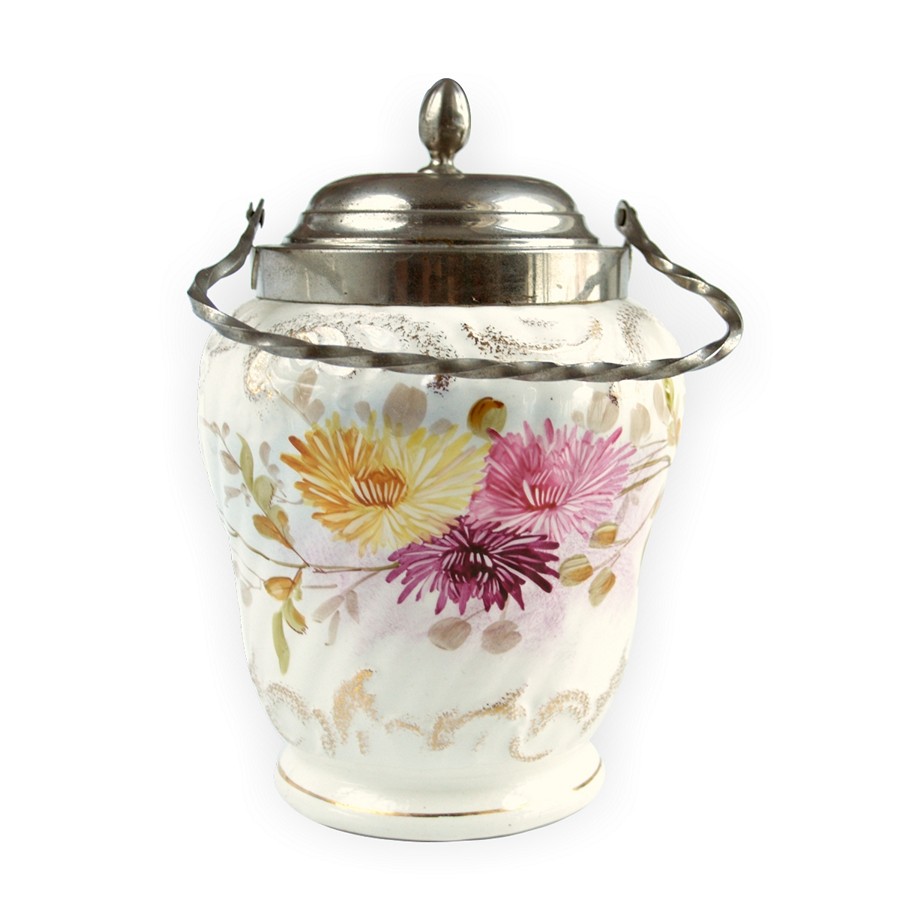 Bonbonniere Keksdose Deckeldose Kapselbehälter Keramik Dose alte Keksdose Shabby Chic