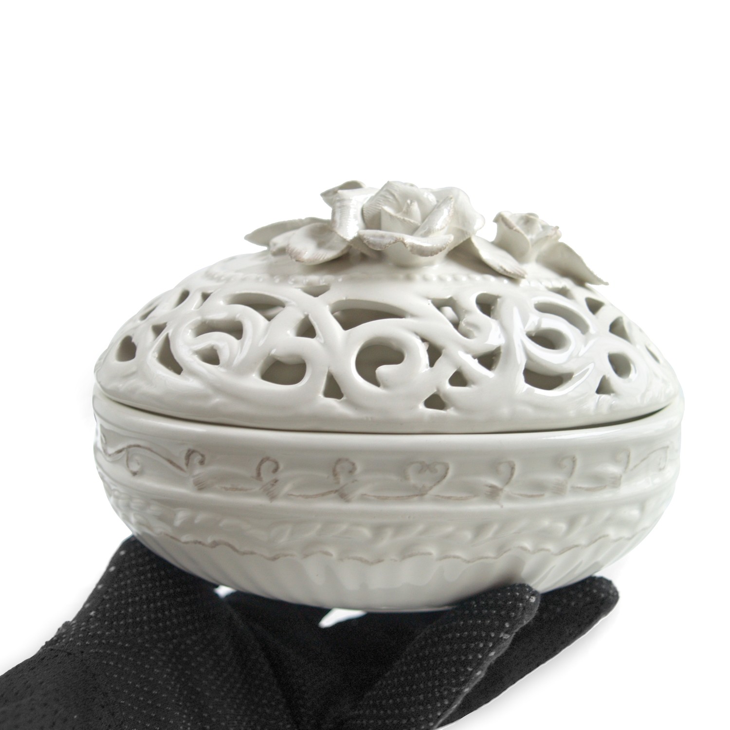 Shabby Chic Rosen Keramik Seifenschale