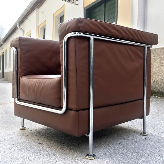 Bauhaus Stuhl Stahlrohr Artdeco Chrom Leder Sessel Zigarrenzimmer