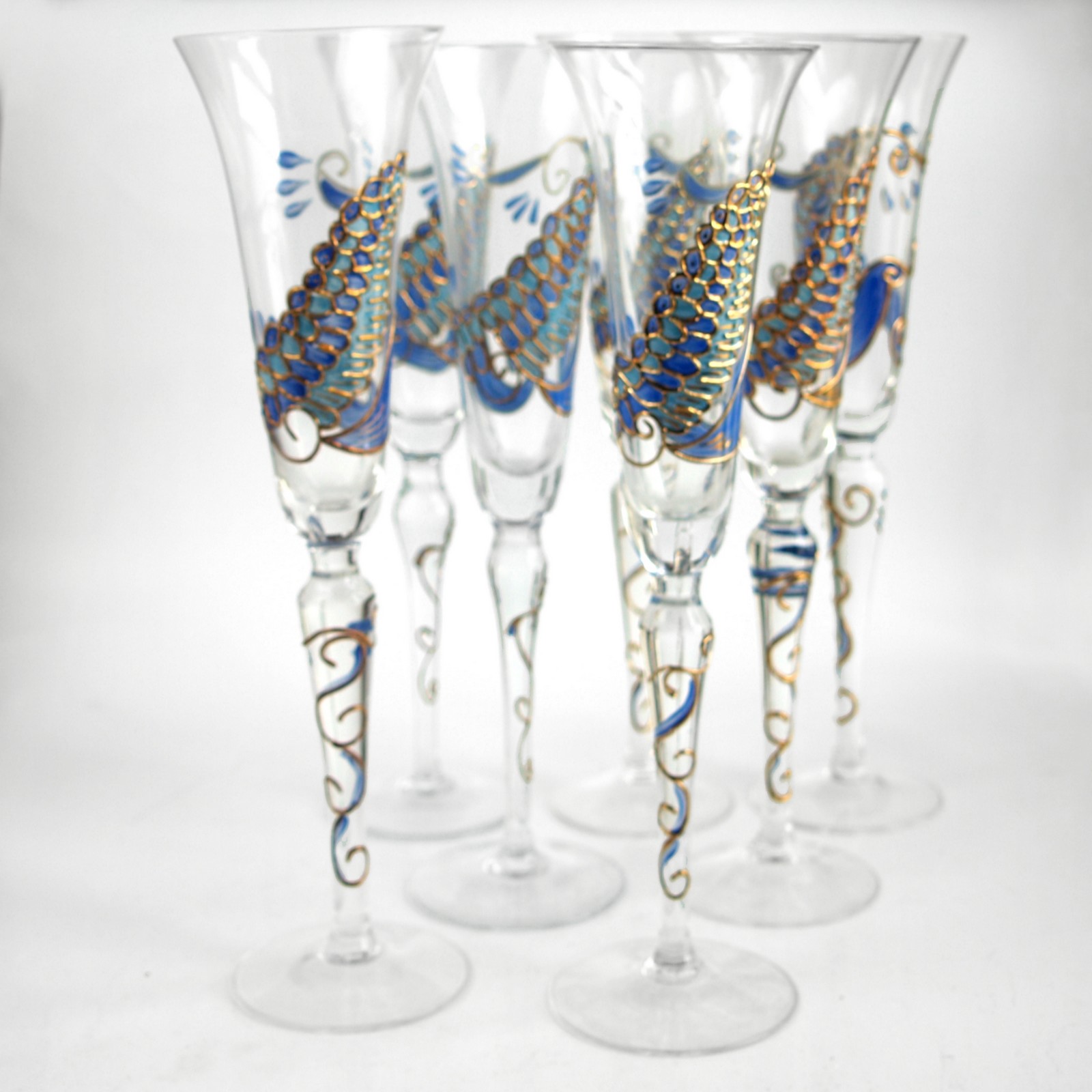 Sektglas Nagel TRAUMWELTEN Sektflöte gold-blau PEGASUS Sektgläser Nagel TRAUMWELTEN Sektflöten gold-blau PEGASUS