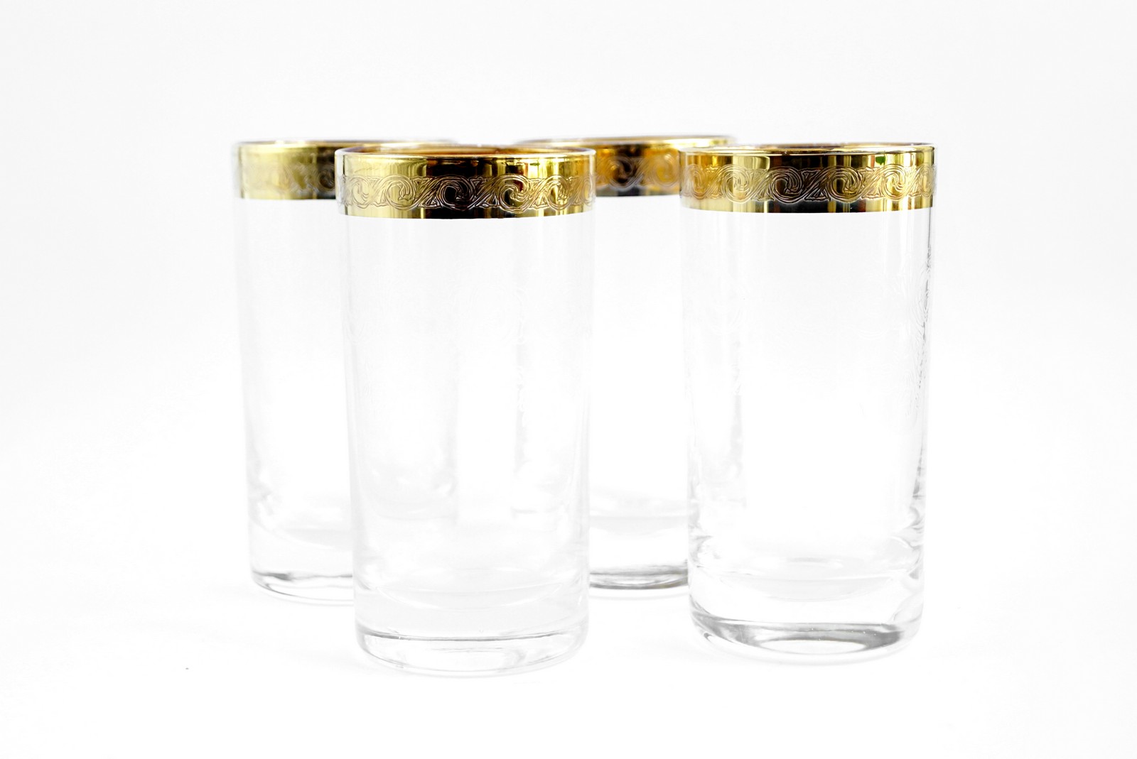 Wassergläser Murano Medici Goldrand 4 Stk. schwere Trinkgläser bleikristall gläser murano medici goldrand vergoldet 24ct wassergläser londgrink vintage antik florentinerglas