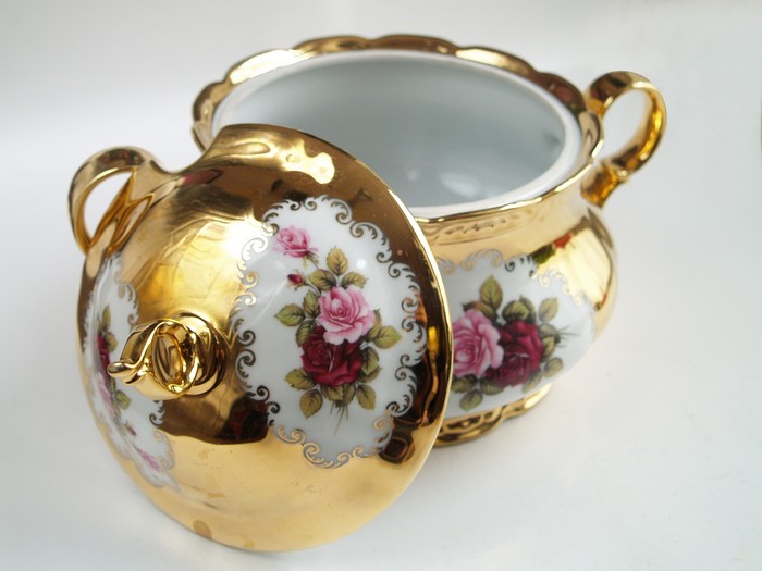 Suppentopf 24k Porzellan Shabby Chic Keksdose Bavaria Terrine