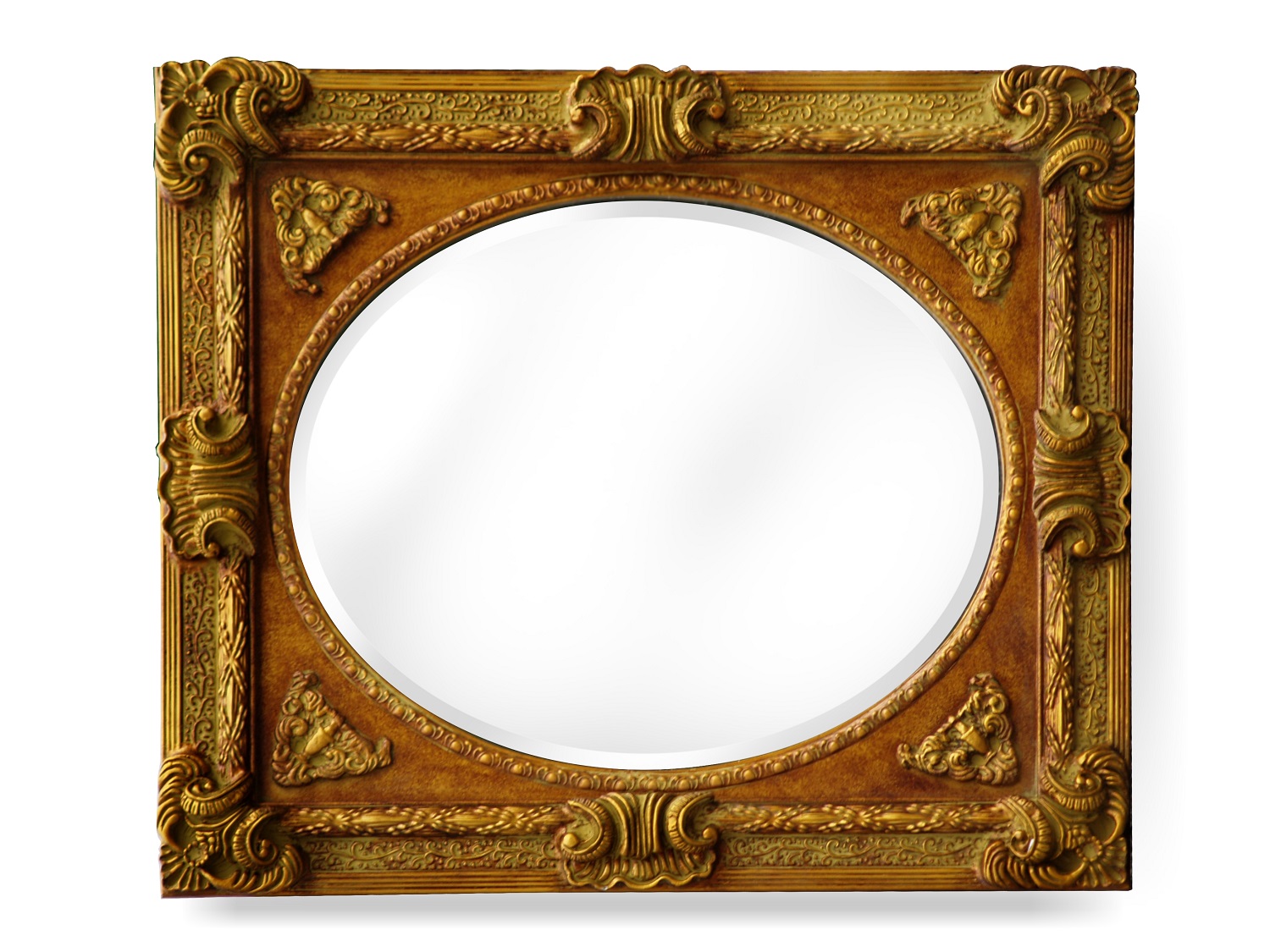 Spiegel mit Rahmen groß Barockstil Ornamente Barockstil Spiegel goldener Rahmen groß Hörner Galeriespiegel