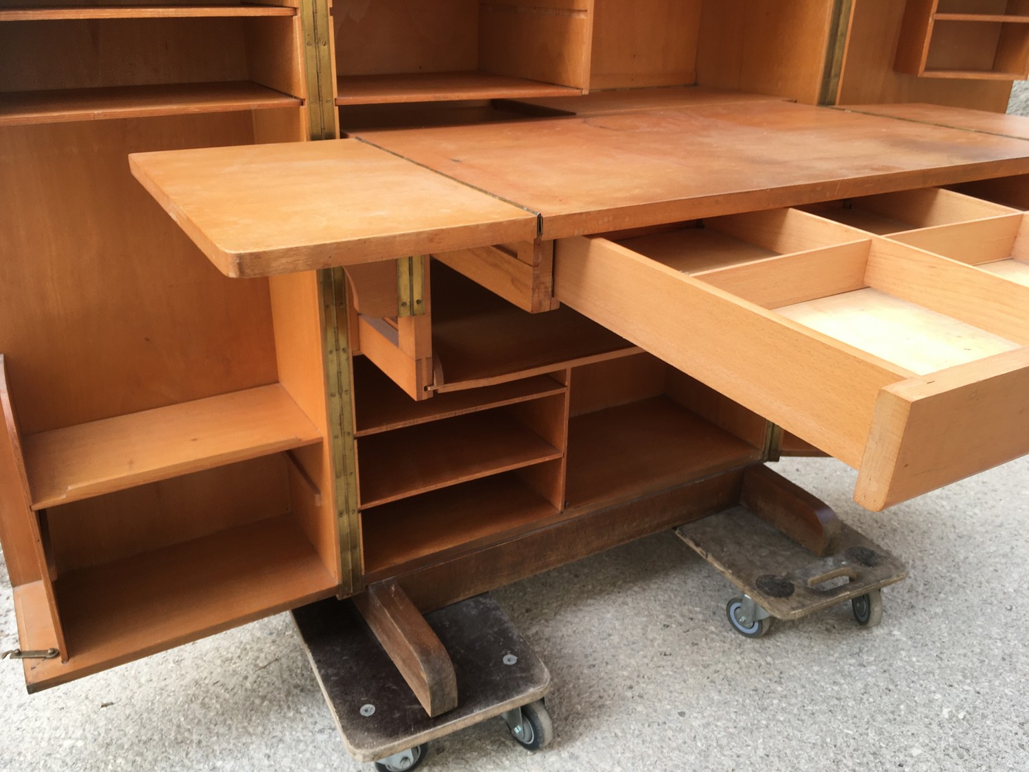 Hausbüro Schrankbüro antik Vollholz Vintage Schrank Büroschrank Möbel 60er-Jahre Midcentury Schreibmeier Schreibmayer Schreibmayr Wien