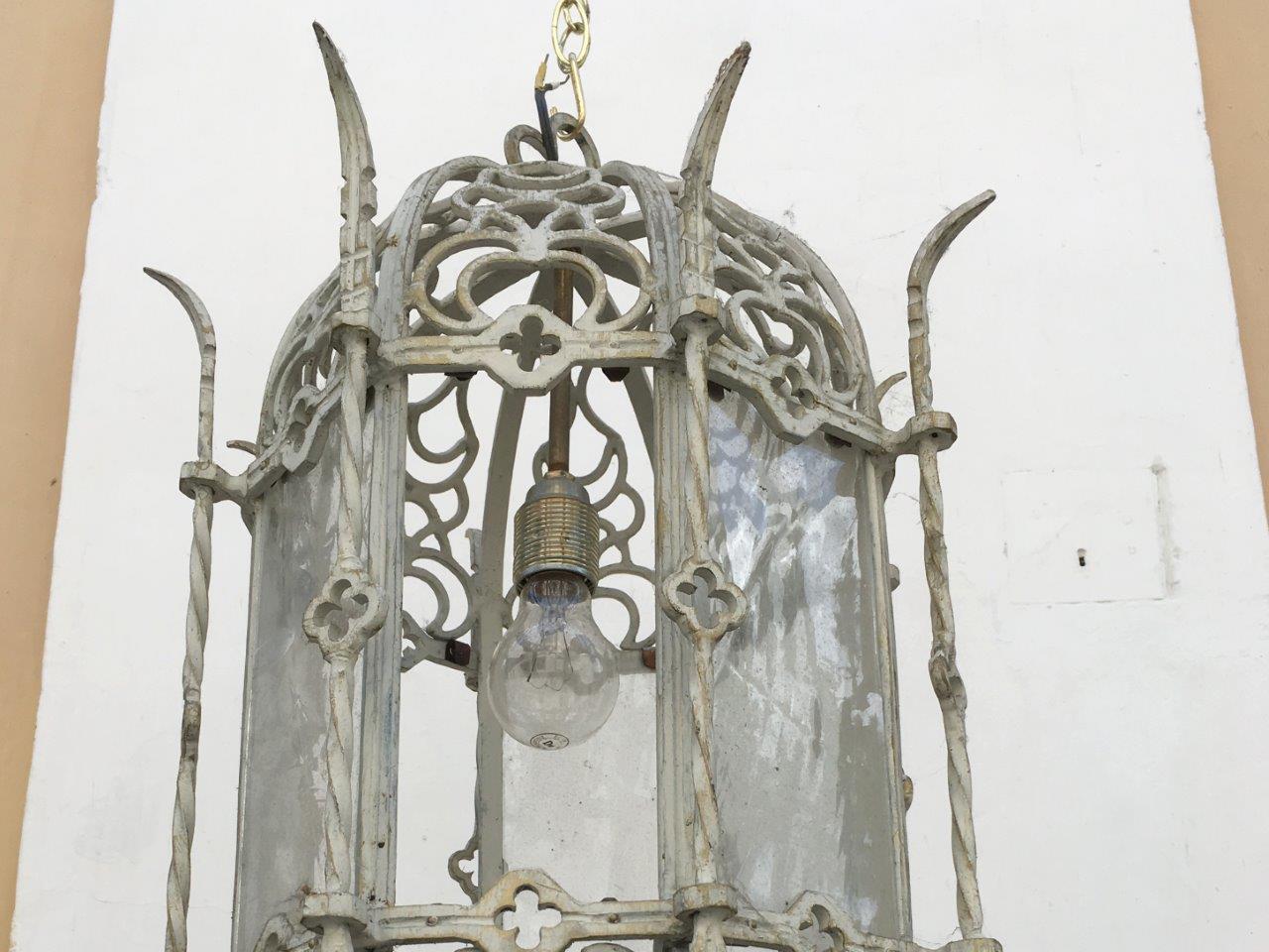 Schmiedeeisen Lampe groß Jugendstil Barock Portallampe antik 1920 vintage leuchter Herrenhaus